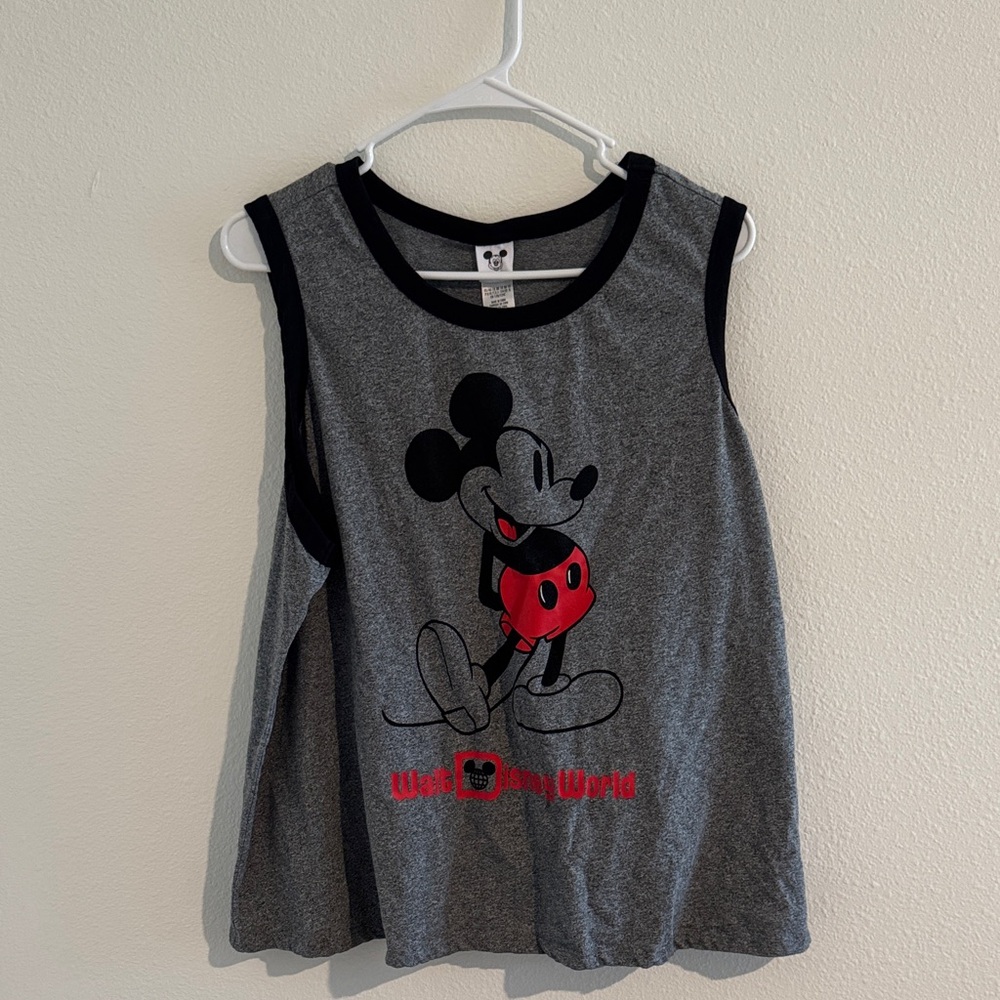 Disney Gray and Red Mickey Mouse Tank Top